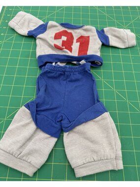 Vtg Cabbage Patch Kids Red Blue Gray Boy 31 Track Suit Outfit